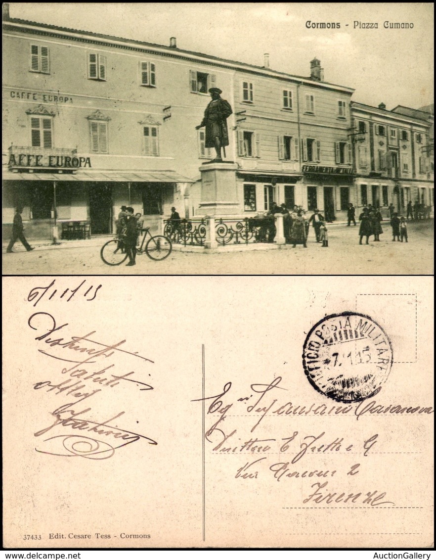 CARTOLINE - PAESAGGISTICHE - Cormons (Gorizia) - Piazza Cumano - Animata - Viaggiata Posta Militare 7.11.1915 - Altri & Non Classificati