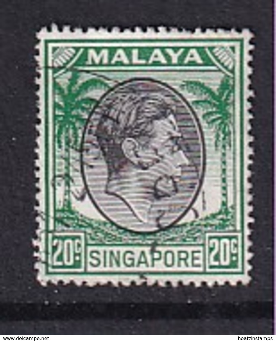 Singapore: 1948/52   KGVI   SG24    20c   Black & Green [Perf: 17½ X 18]    Used - Singapore (...-1959)