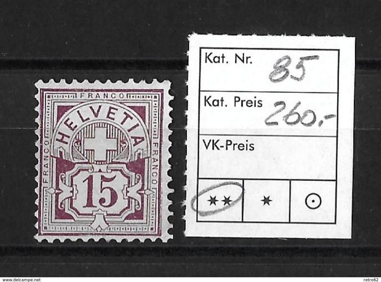 1906  ZIFFERMUSTER → Faserpapier Mit Wasserzeichen    ►SBK-85**◄ - Neufs