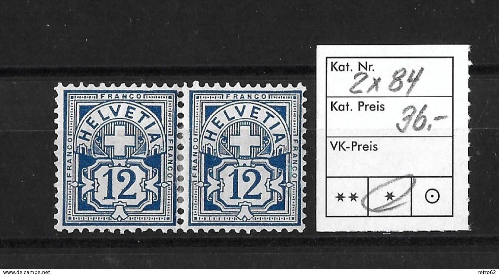 1906  ZIFFERMUSTER → Faserpapier Mit Wasserzeichen    ►SBK-2x84*◄ - Unused Stamps