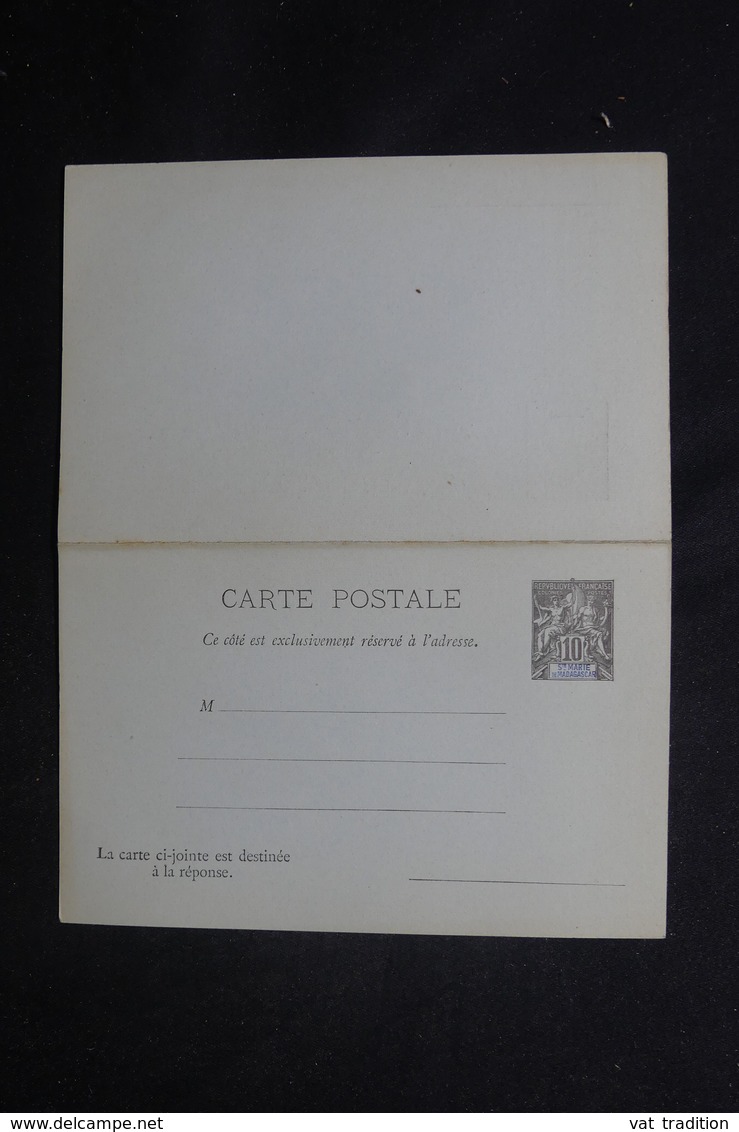 SAINTE MARIE DE MADAGASCAR - Entier Postal Type Groupe + Réponse - Non Circulé - L 54219 - Storia Postale