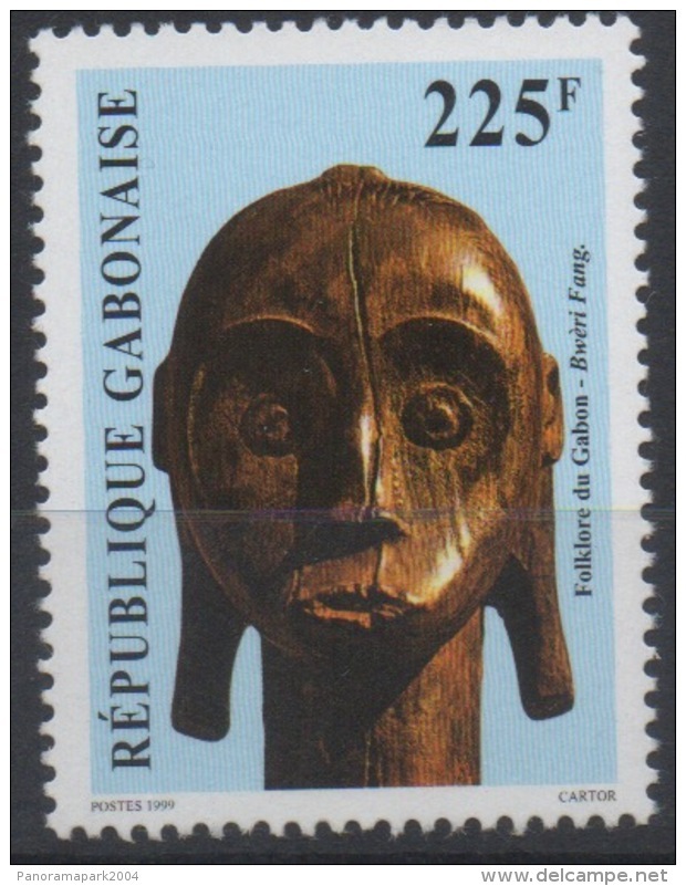 Gabon Gabun 1999 Mi. A1487 Masques Masken Mask Folklore Du Gabon Bwèri Fang RARE ! - Gabon (1960-...)
