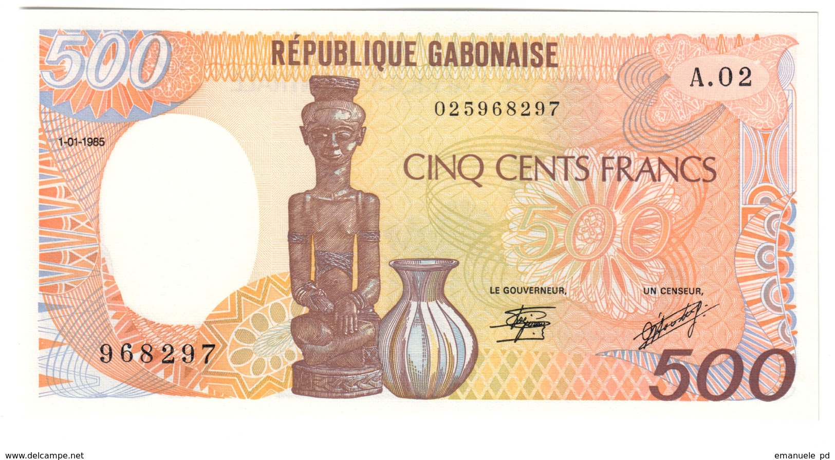 GABON	500	FRANCS	01/01/1985	P8	UNC			.CV. - Gabon