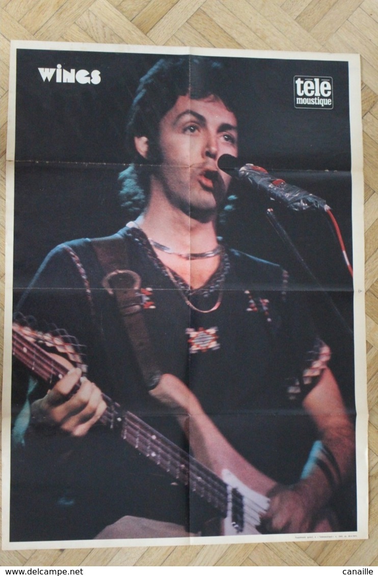 SP-7 / Rare Poster De Wings, Est Un Groupe De Rock Britannique Fondé En 1971 Par Paul McCartney / Forma 60x43cm - Musique