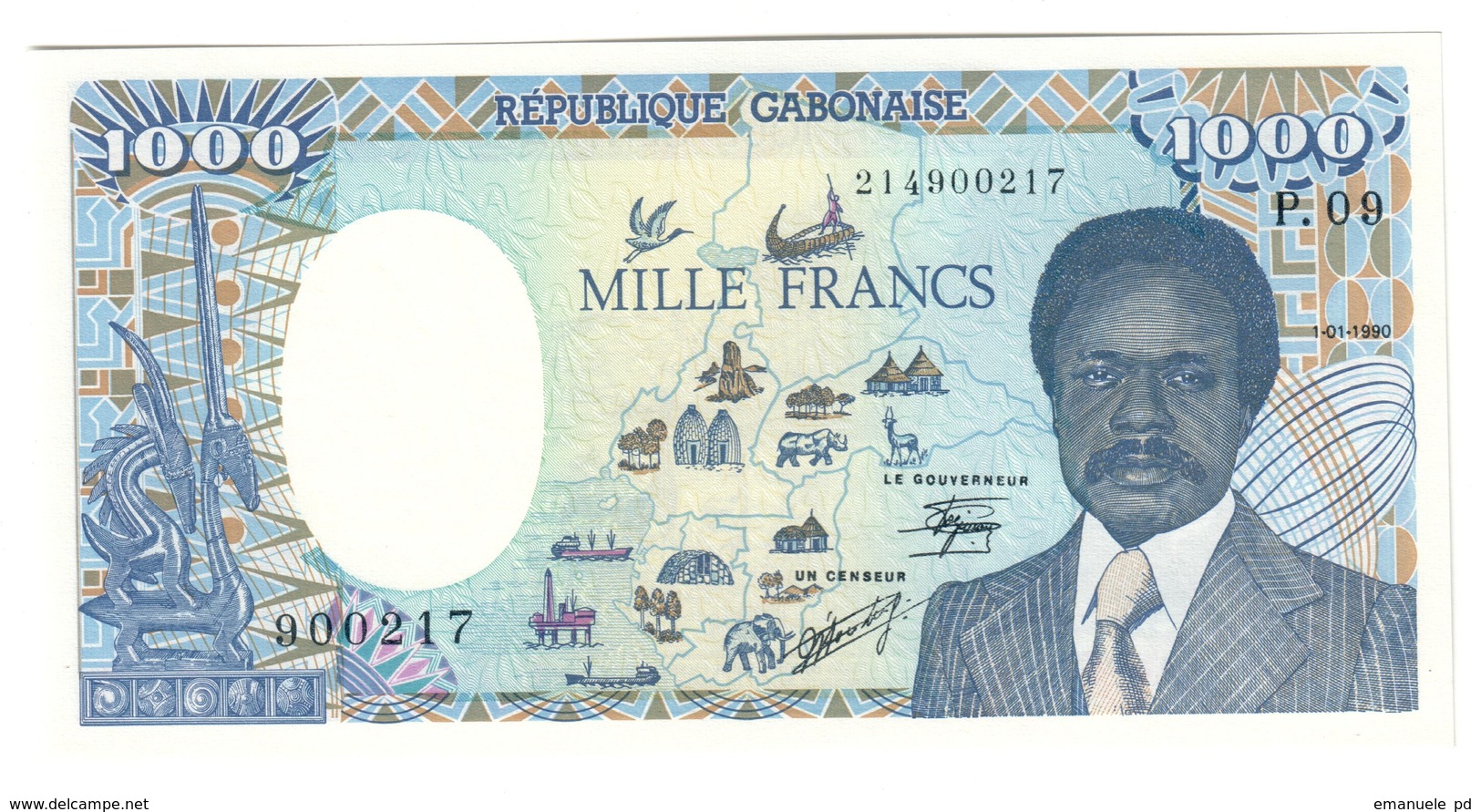 GABON	1000	FRANCS	01/01/1990	P9	UNC			.CV. - Gabon