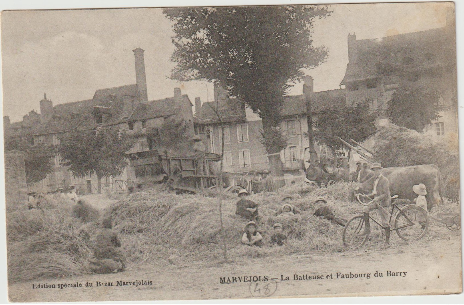 CPA  48   MARVEJOLS  LA BATTEUSE  ET FAUBOURG DE BARRY - Marvejols