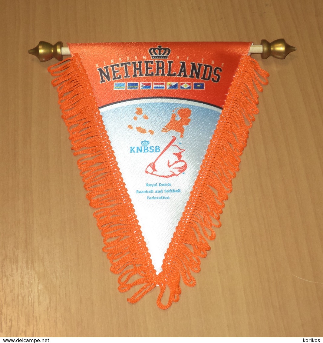 DUTCH BASEBALL SOFTBALL FEDERATION - PENNANT – NETHERLANDS - HOLLAND - FLAG - BANNER - Apparel, Souvenirs & Other