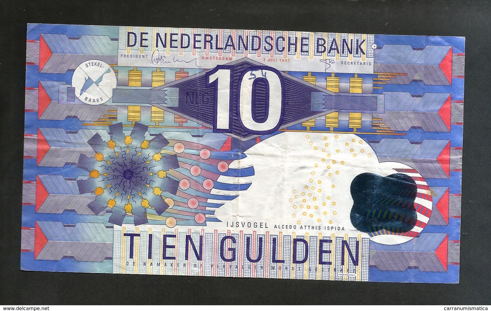 PAYS - BAS / NETHERLANDS / OLANDA - LOTTO 10 GULDEN  (1968 + 1997) 2 DIFFERENT BANKNOTES - 10 Gulden