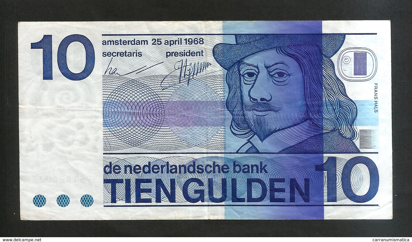 PAYS - BAS / NETHERLANDS / OLANDA - LOTTO 10 GULDEN  (1968 + 1997) 2 DIFFERENT BANKNOTES - 10 Florín Holandés (gulden)