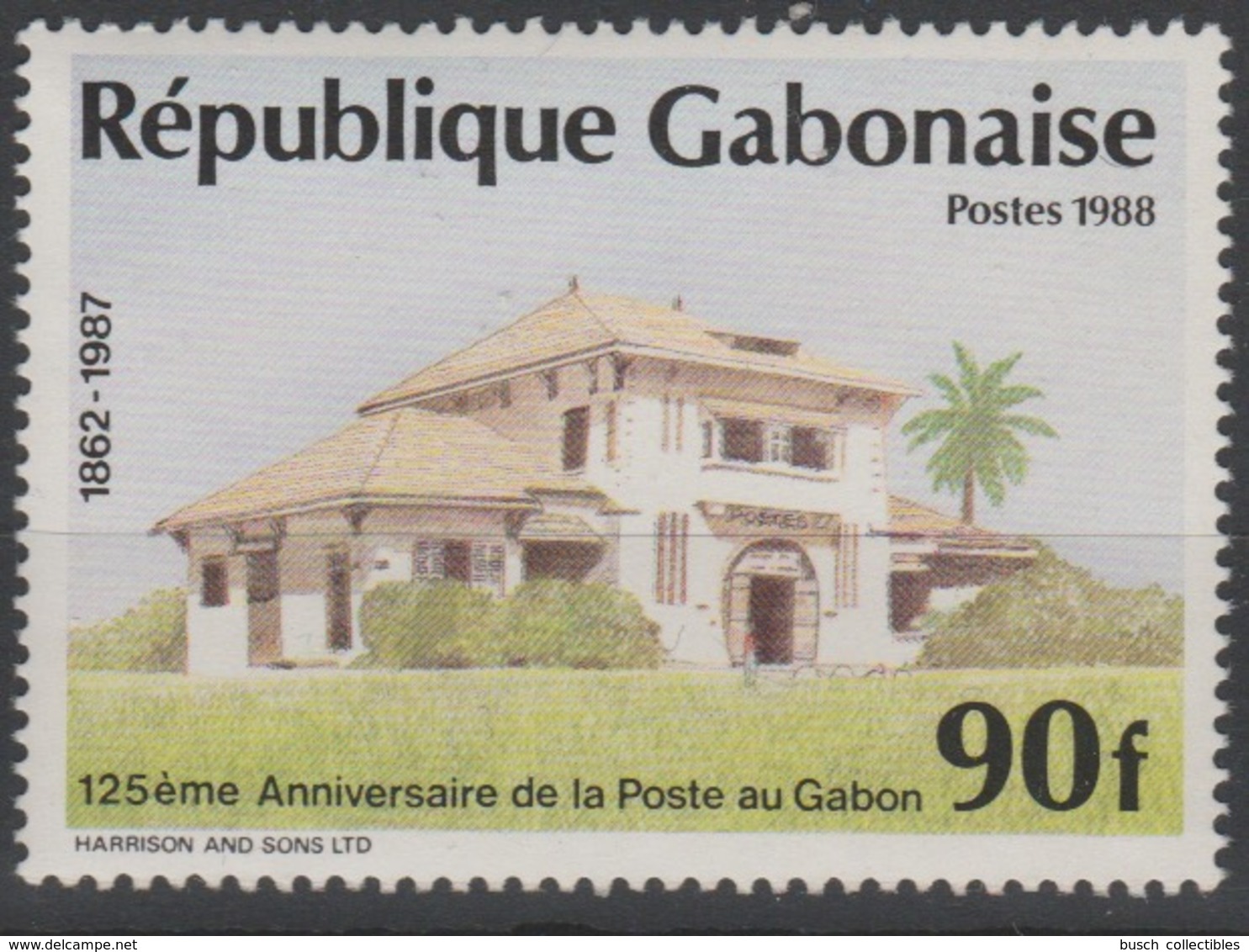 Gabon Gabun 1988 / 1989 Mi. 1050 1862 - 1987 125ème Anniversaire De La Poste Au Gabon Post RARE ! - Gabón (1960-...)