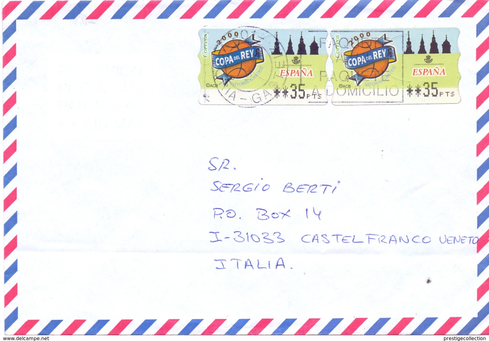 AIR MAIL ESPANA COPA DEL REY 2000  (FEB201299) - Storia Postale