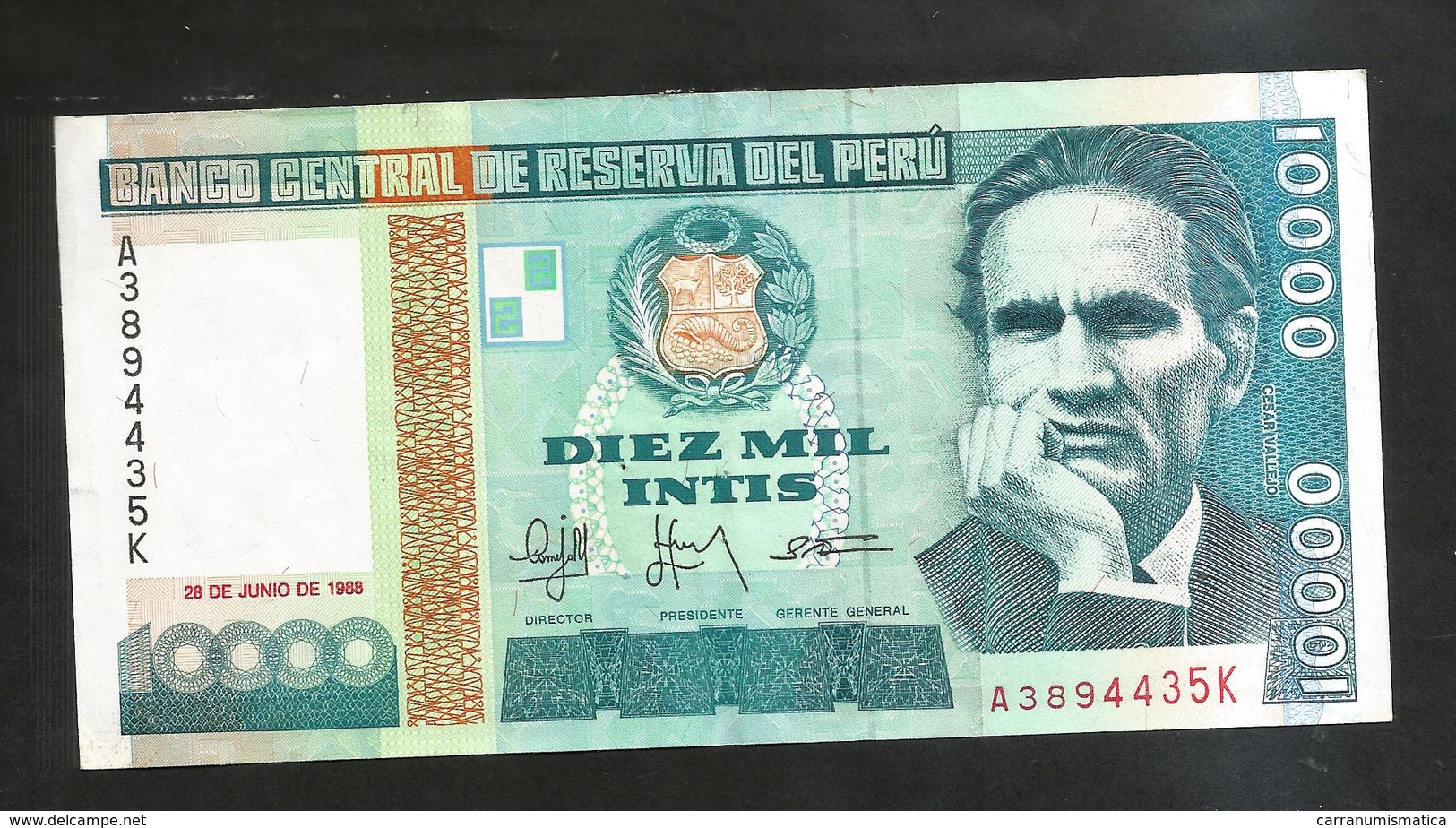 PERU' - BANCO CENTRAL De RESERVA Del PERU' - 10000 INTIS (1988) - Perù