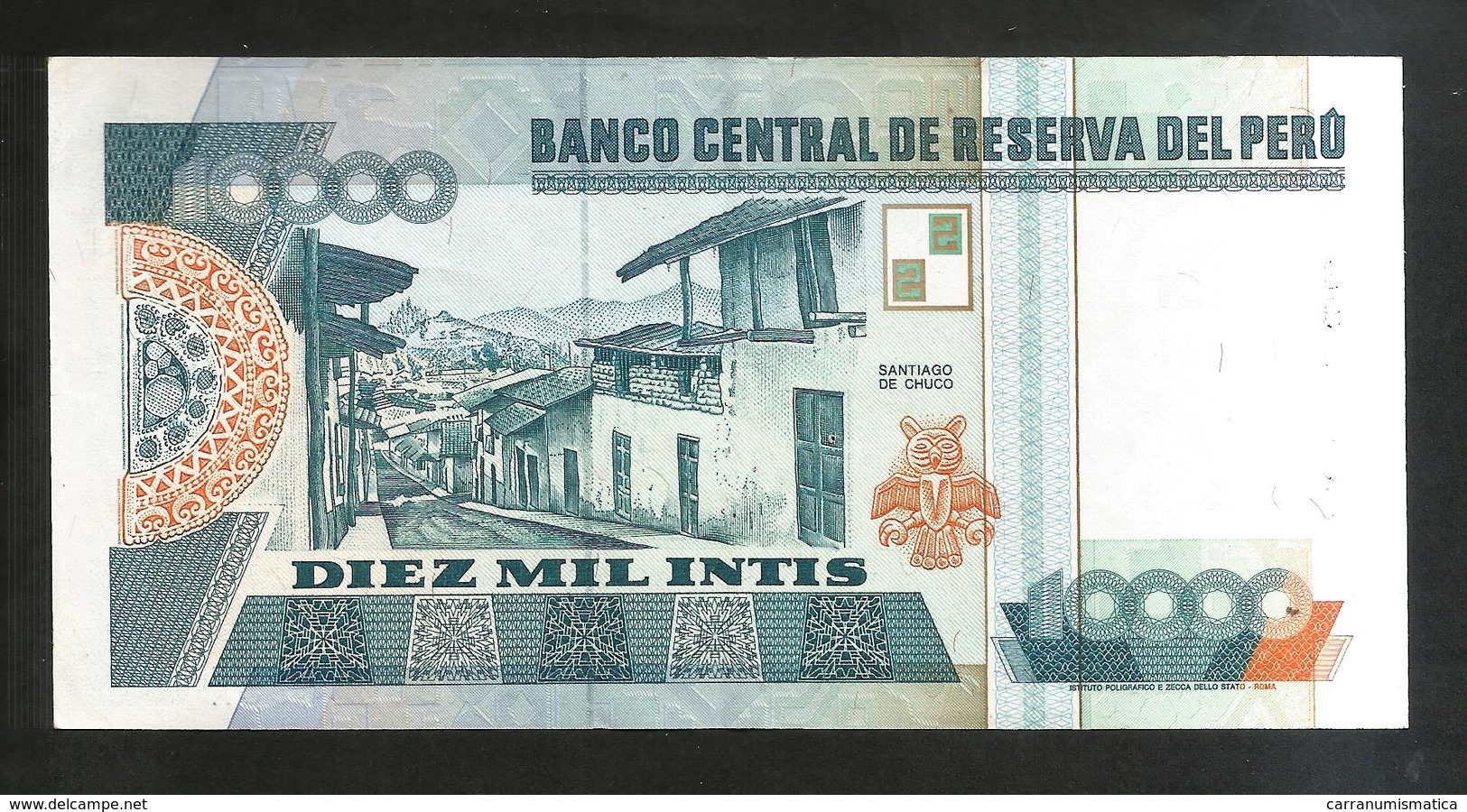 PERU' - BANCO CENTRAL De RESERVA Del PERU' - 10000 INTIS (1988) - Perù