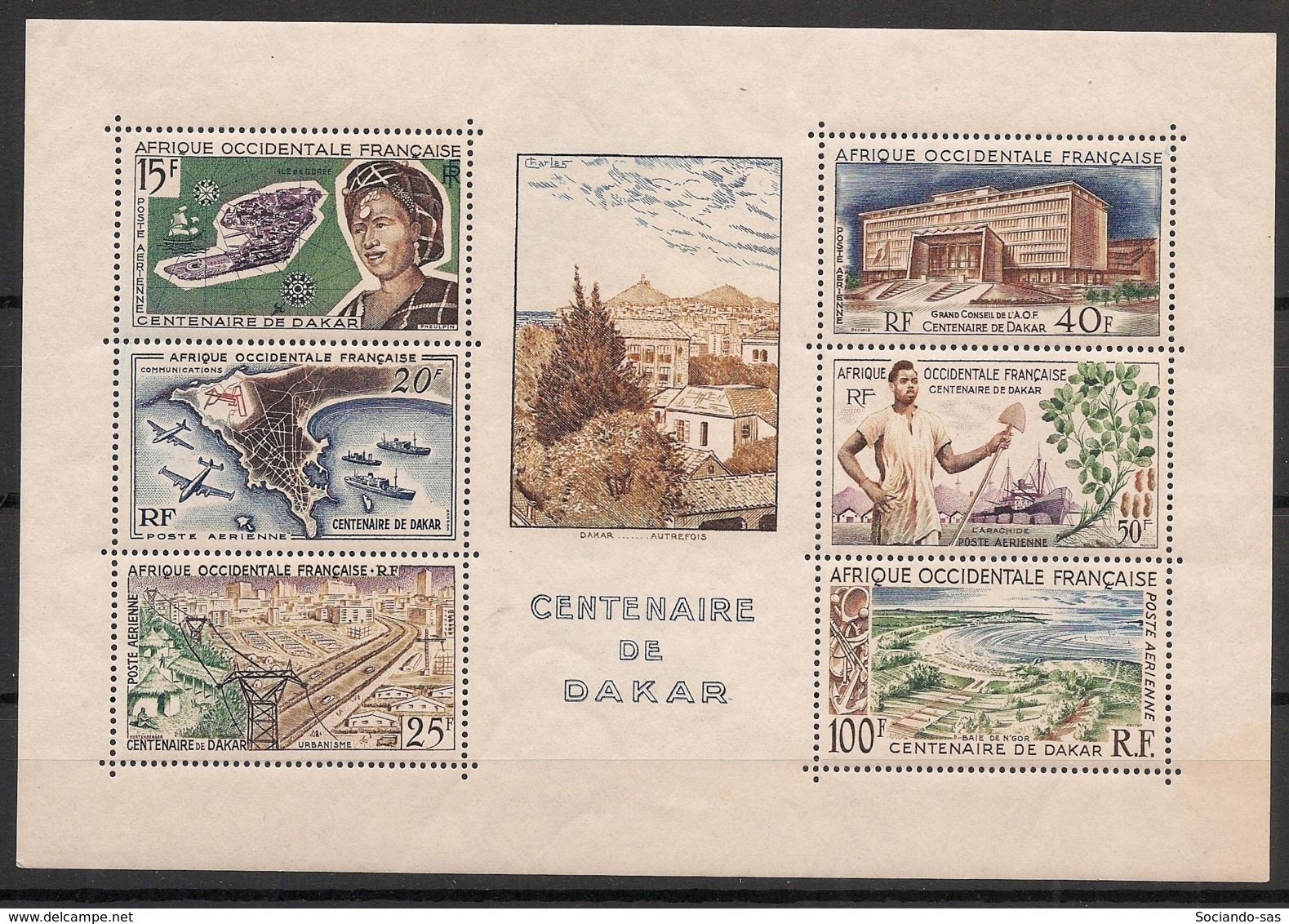 AOF - 1958 - Bloc Feuillet N°Yv. 1 - Centenaire De Dakar - Neuf Luxe ** / MNH / Postfrisch - Neufs