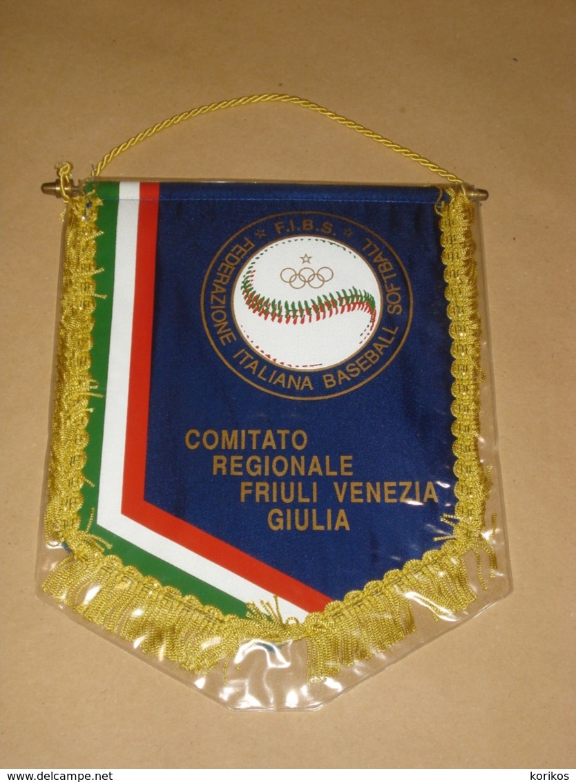 ITALIAN BASEBALL SOFTBALL FEDERATION - FRIULI VENEZIA GIULIA - PENNANT - FLAG - BANNER - ITALY - Abbigliamento, Souvenirs & Varie