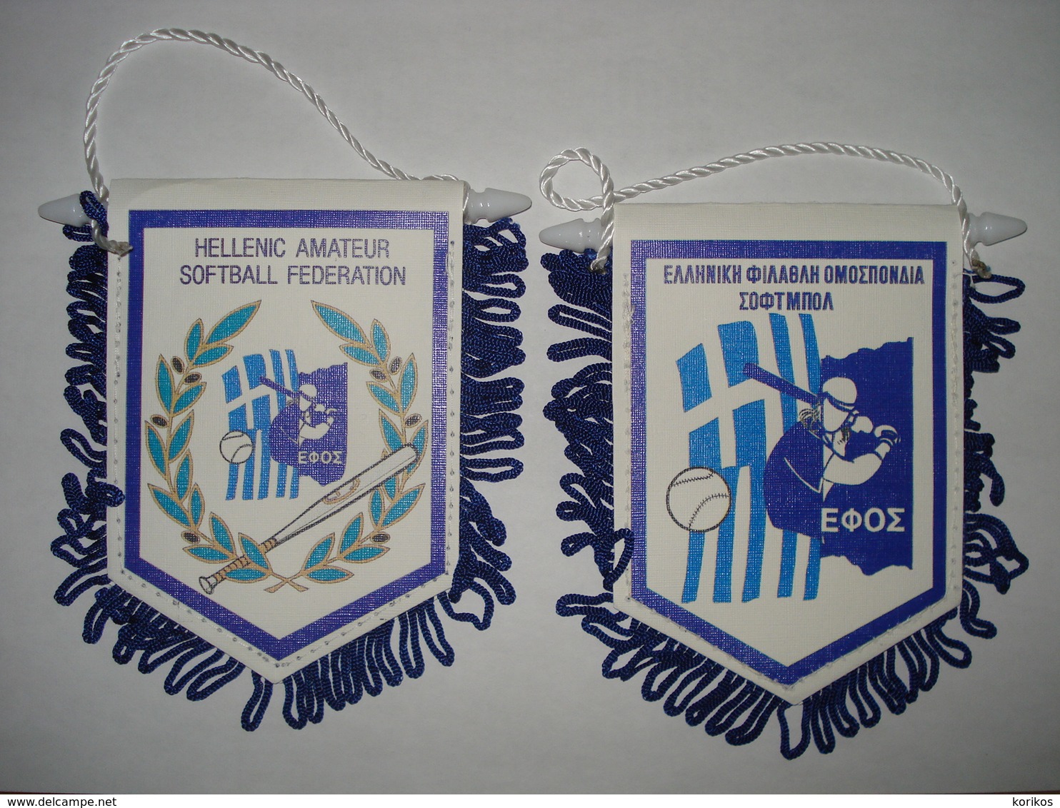 HELLENIC SOFTBALL FEDERATION PENNANT - FLAG - BANNER - GREECE - HELLAS - GREEK - Abbigliamento, Souvenirs & Varie