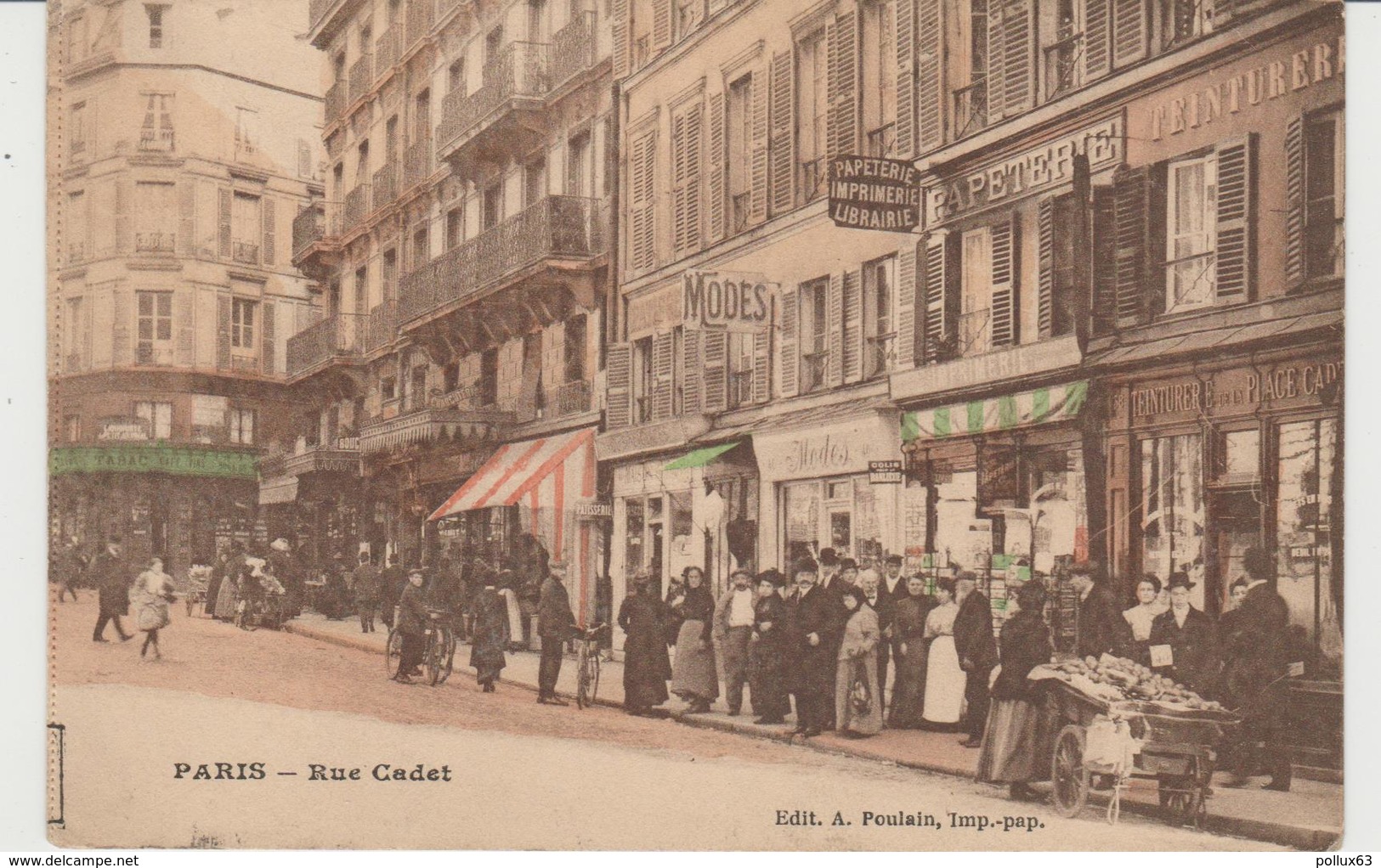 CPA PARIS (75) RUE CADET (9e) - ANIMEE - COLORISEE - Paris (09)