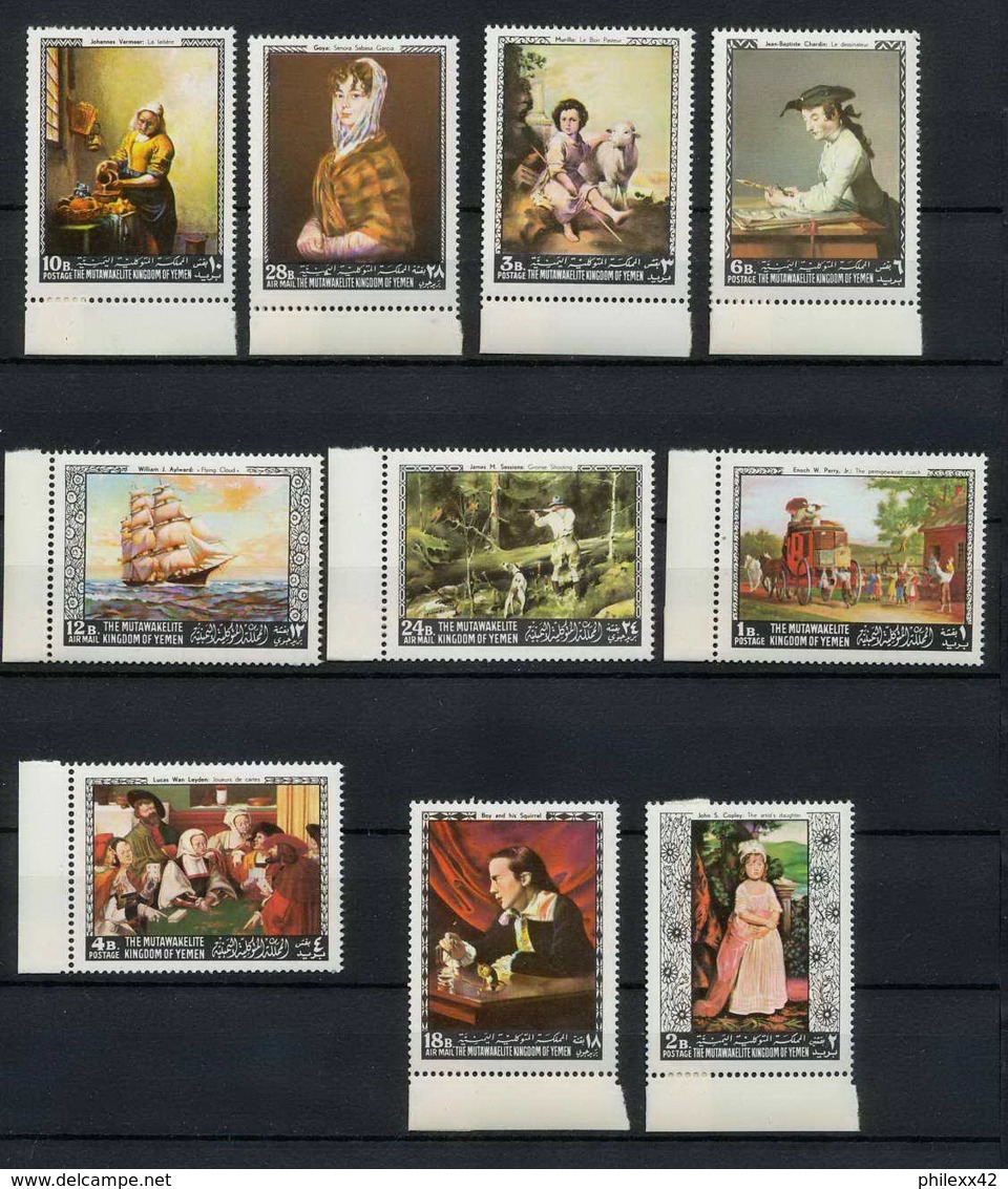 273c - Yemen Kingdom MNH ** Mi N° 557 / 566 A Tableau (tableaux Painting) Vermeer Copley Murillo Van Leyden Goya Aylward - Yémen