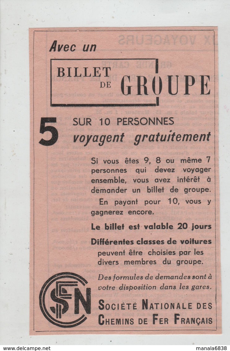 SNCF Billet De Groupe - Publicités
