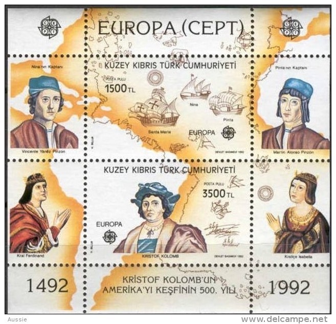 Cept 1992 Turks Cyprus Chypre Turc Yvertn° Bloc  10 *** MNH Cote 10 Euro - Unused Stamps