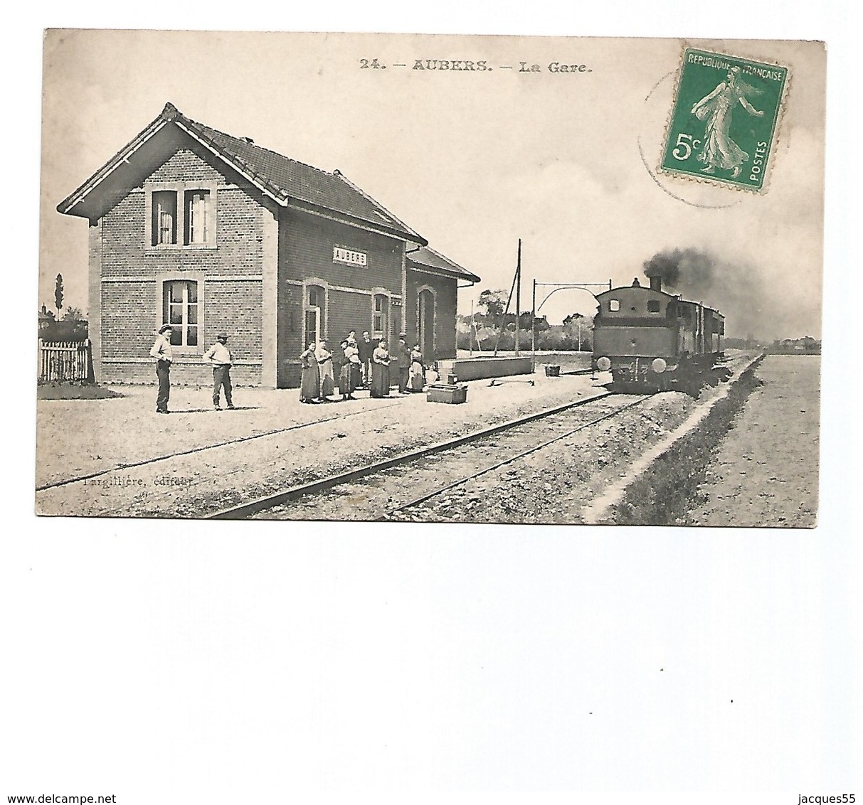 Aubers-la Gare-SUPERBE Et Rare-carte Voyagée-le 06-09-1911-ligne Michon - Other & Unclassified