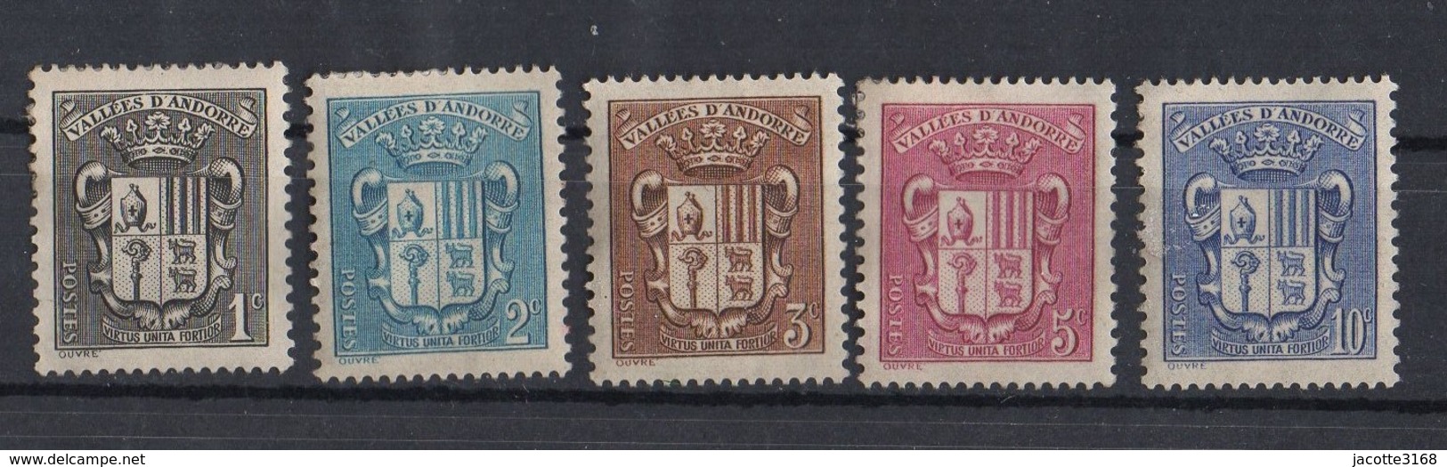 Andorre   1936   MI /  49 - 50 - 51 - 52 - 53 - Used Stamps