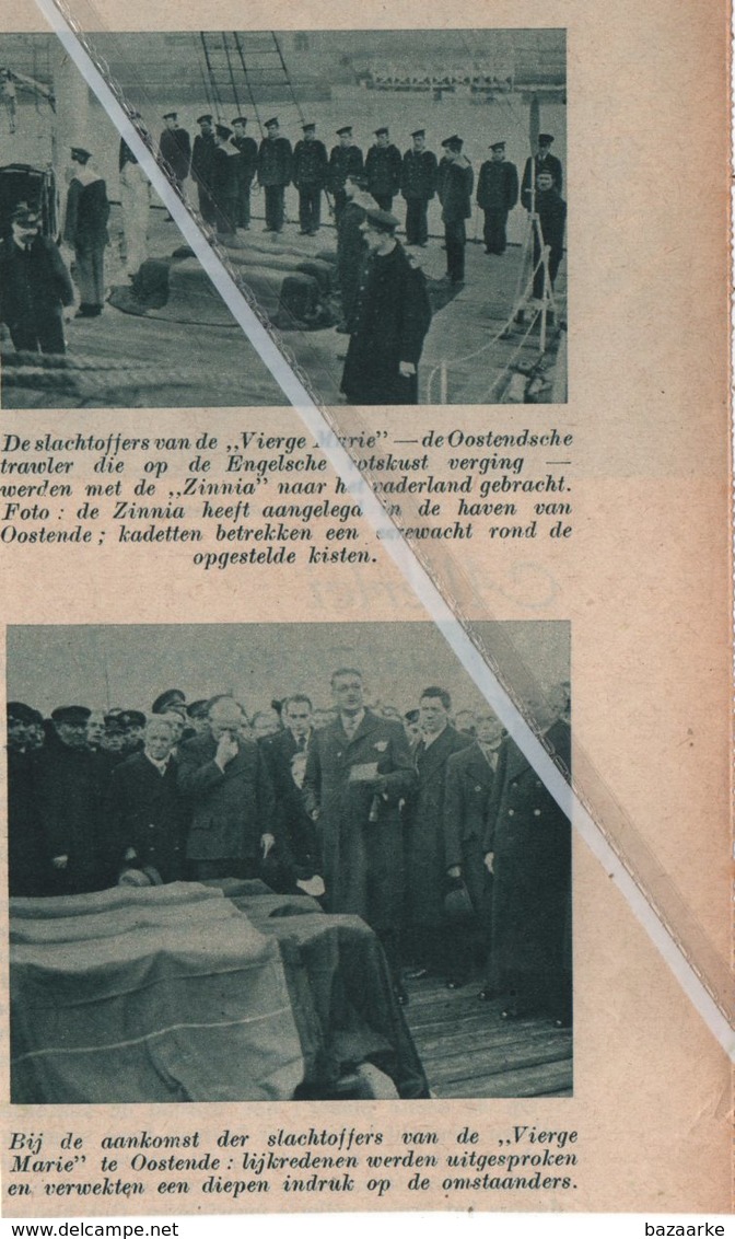 OOSTENDE..1937..DE SLACHTOFFERS VAN DE" VIERGE-MARIE "DE OOSTENDSCHE TRAWLER DIE OP DE ENGELSCHE ROTSKUST VERGING - Non Classés