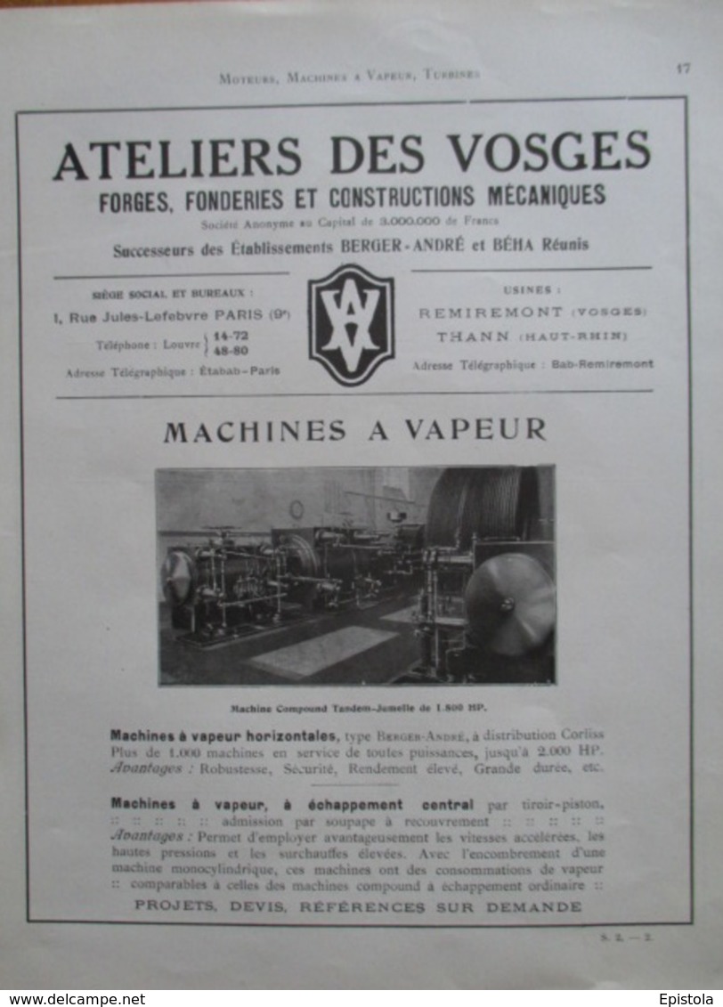 MACHINE COMPOUND Ateliers Des Vosges  Remiremont  - Page De 1925 Catalogue Sciences & Tech. (Dims. Standard 22 X 30 Cm) - Autres Appareils