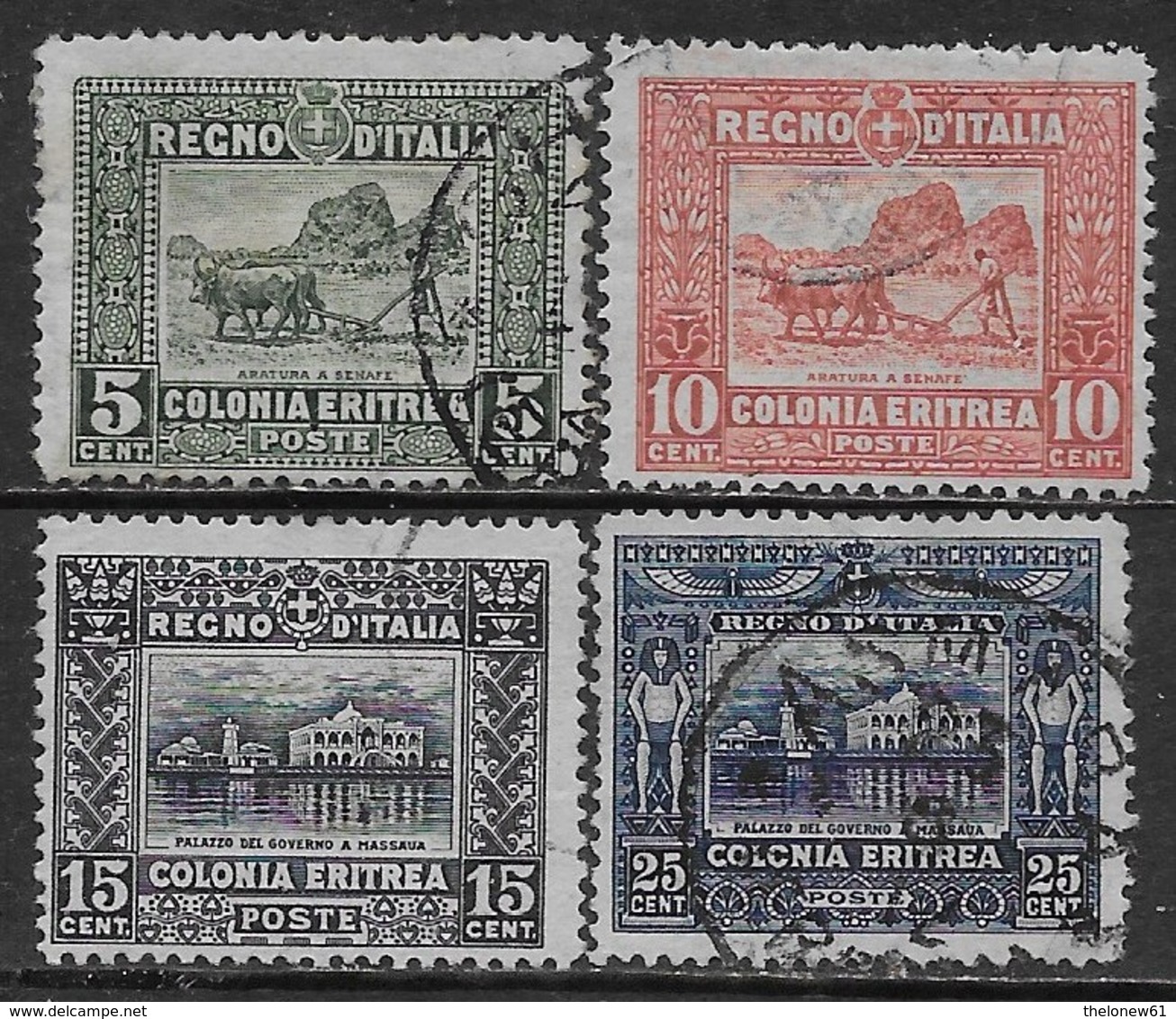 Italia Italy 1910 Eritrea Soggetti Africani D13 Sa N.34-37 Completa US - Eritrea