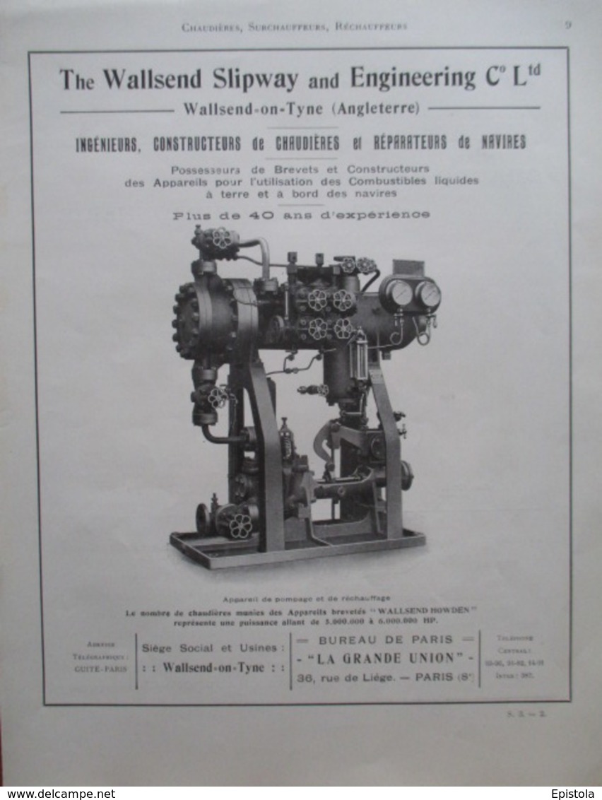 APPAREIL DE POMPAGE Wallsend Slipway - Page De 1925 Catalogue Sciences & Tech. (Dims. Standard 22 X 30 Cm) - Andere Toestellen