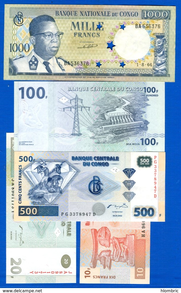 Congo  Ex  Belge  5  Billets - République Du Congo (Congo-Brazzaville)