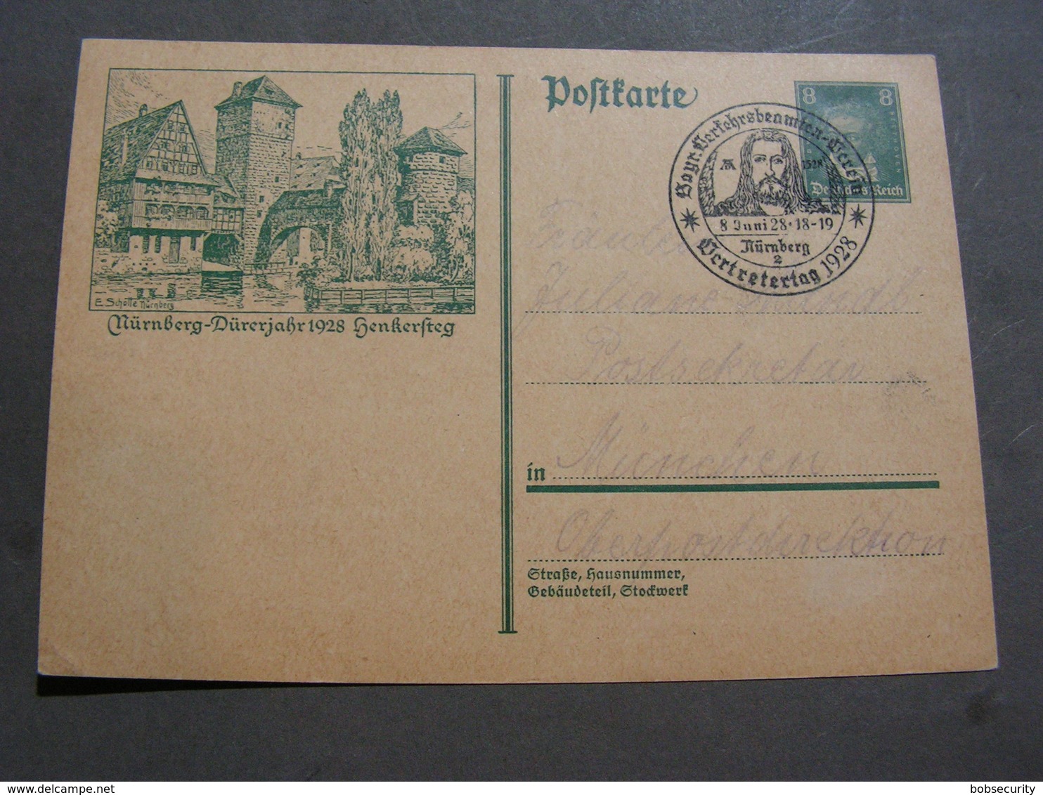 DR Karte Nürnberg Und SST Albrecht Dürer  1928 N Ach München , Selten - Other & Unclassified