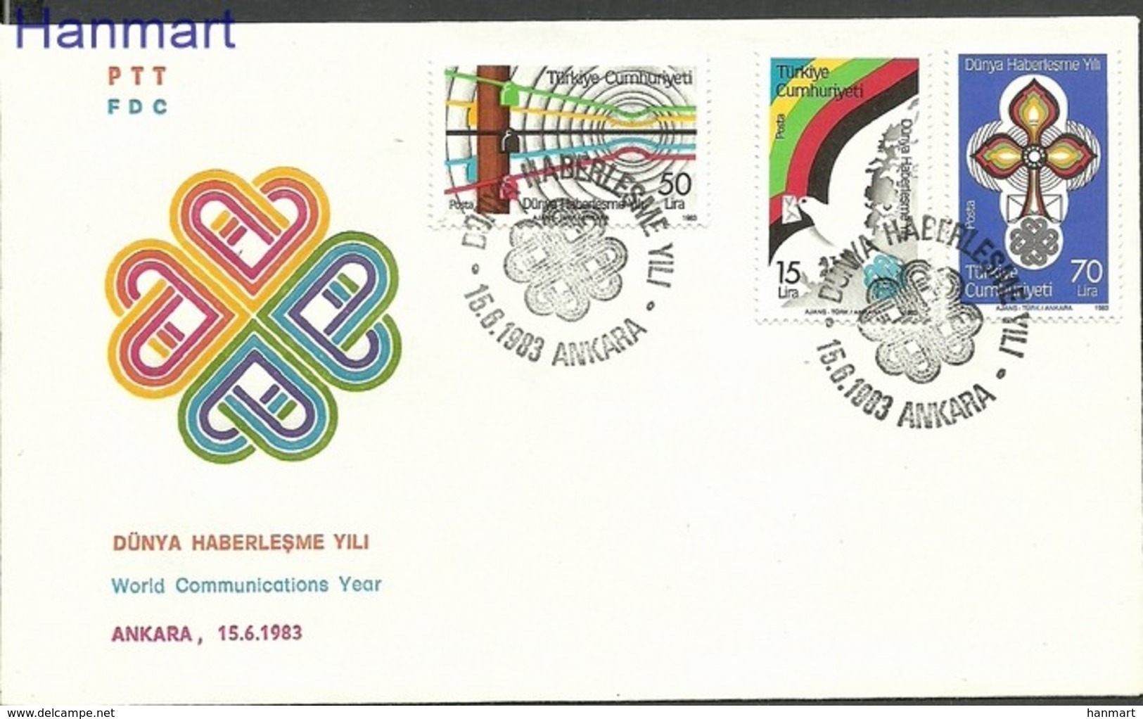 Turkey 1983 Mi 2645-2647 FDC ( FDC ZE2 TRK2645-2647 ) - Columbiformes