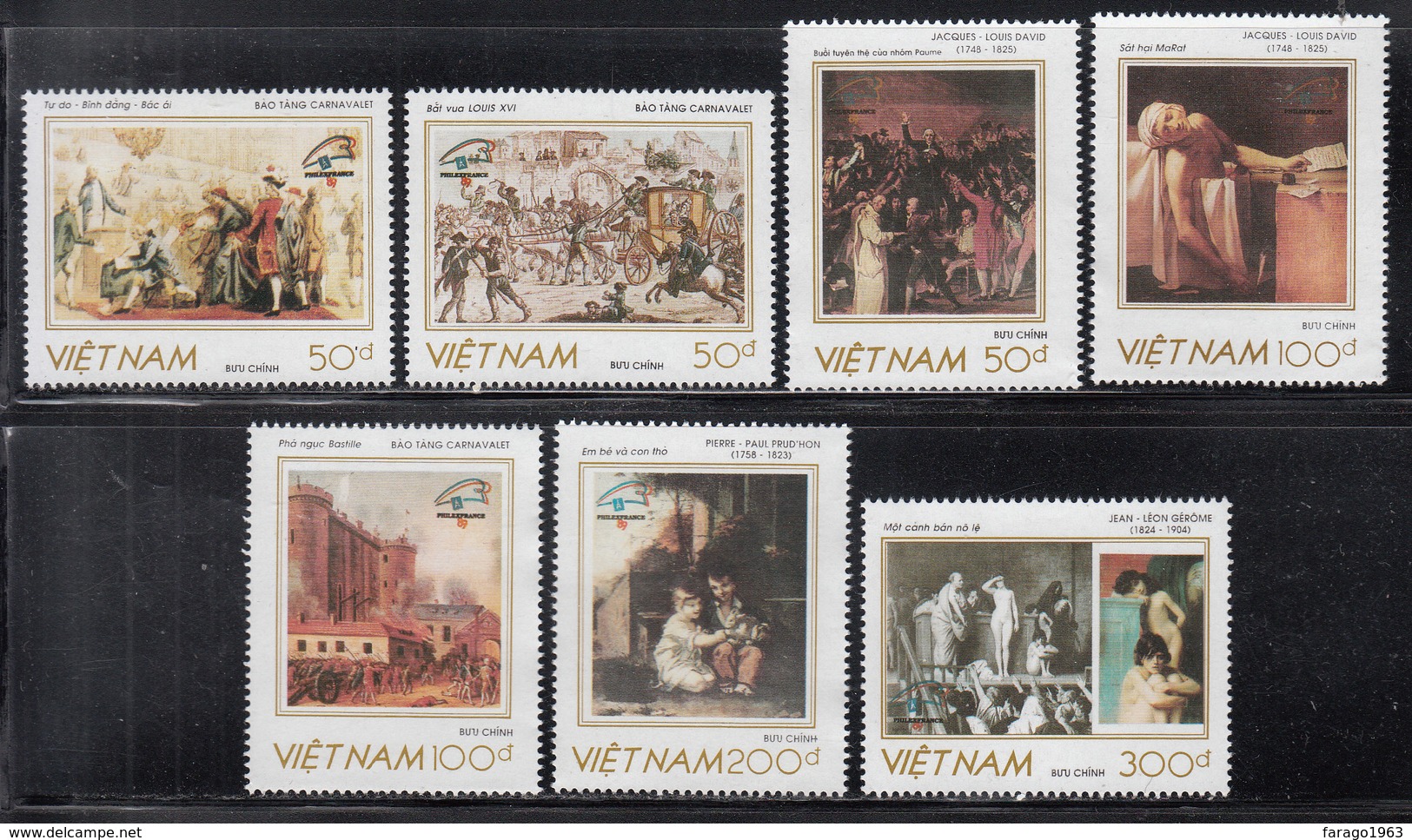 1989 Vietnam PhilexFrance Art Paintings Complete Set Of 7 MNH - Vietnam