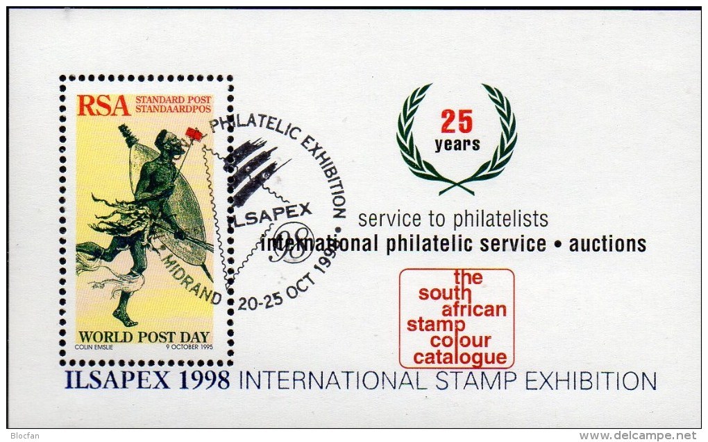 ILSAPEX 1998 Expo Mails Post-Läufer Südafrika Block 58 O 3€ Farbkatalog Hojita Bloc Philatelic Sheet Bf South Africa RSA - Used Stamps