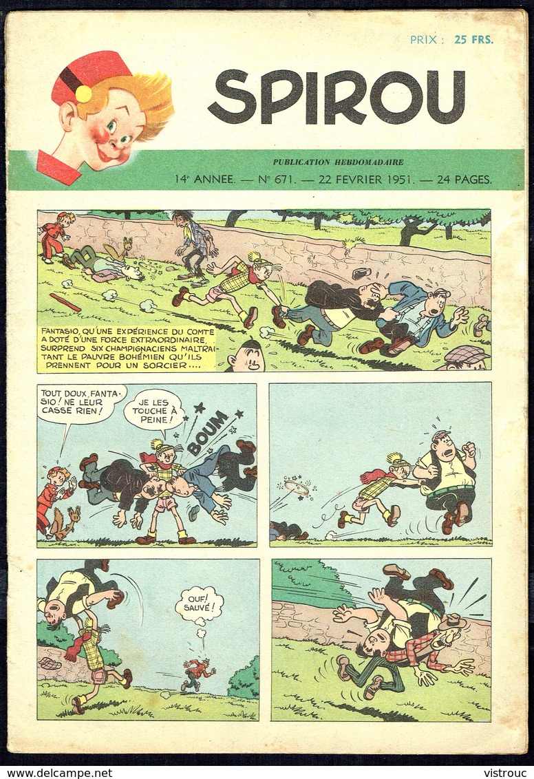 SPIROU N° 671 -  Année 1951 - Couverture "SPIROU" De FRANQUIN. - Spirou Magazine