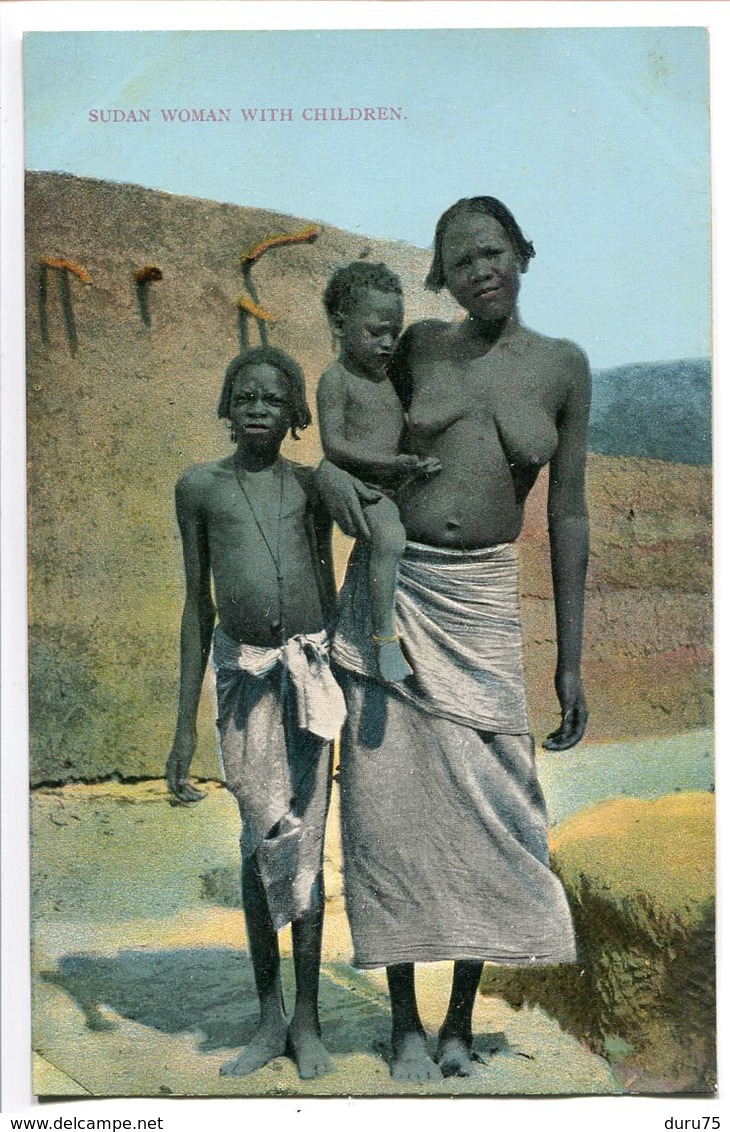 SUDAN  ( Soudan ) Woman With Children ( Nu Ethnique Femme Seins Nus Avec Enfants ) - Soudan