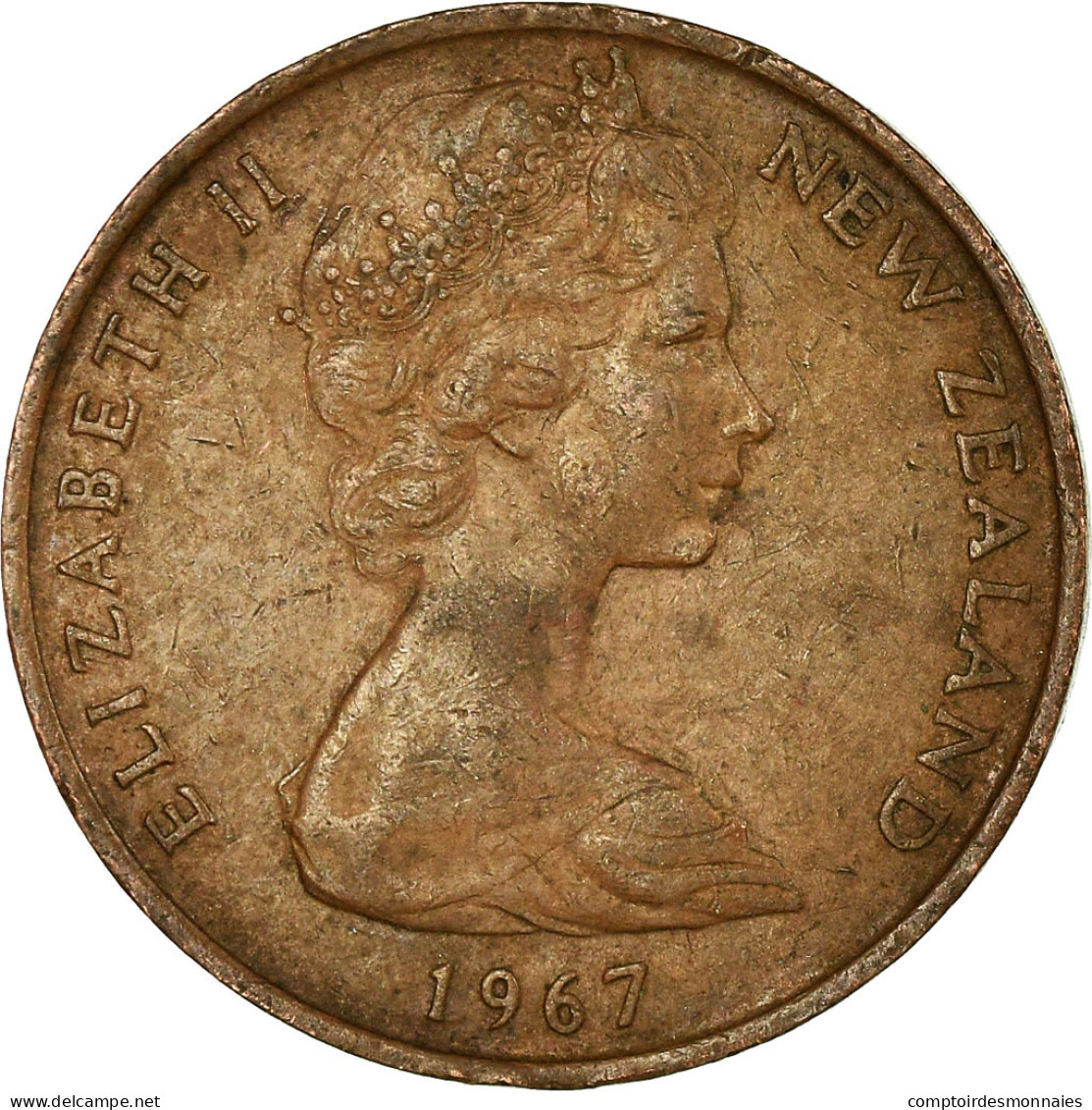 Monnaie, Nouvelle-Zélande, Elizabeth II, 2 Cents, 1967, TTB, Bronze, KM:32.1 - Nouvelle-Zélande