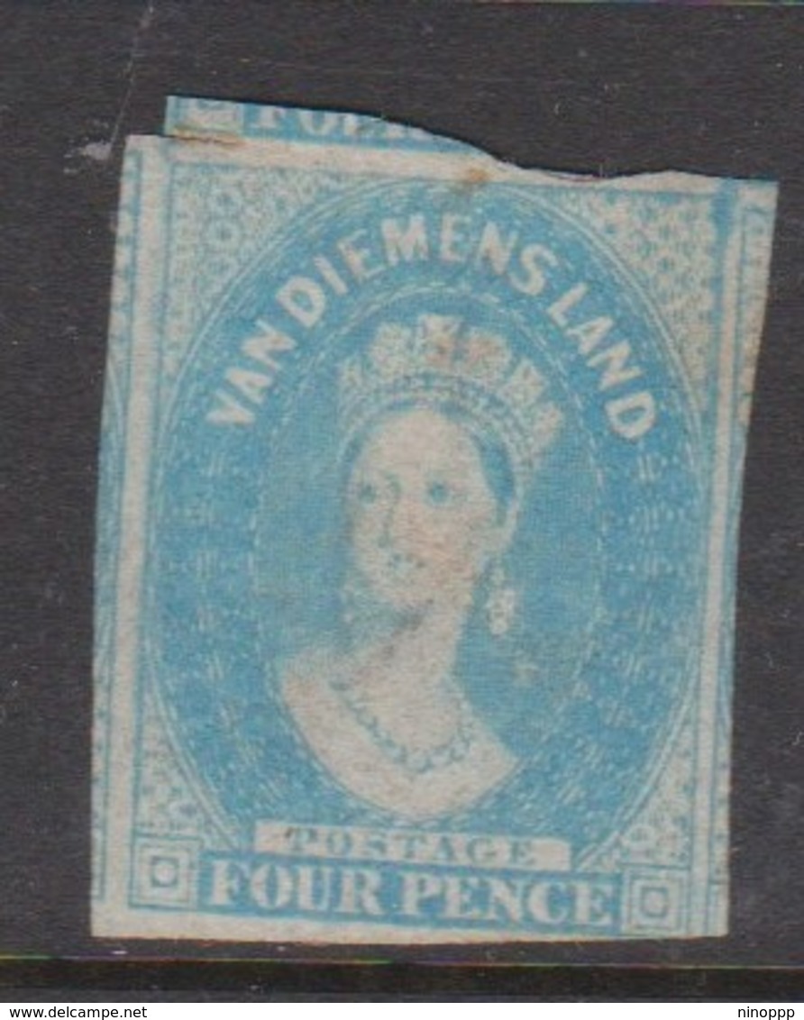 Australia-Tasmania SG 36 1857 Four Pence  Pale Blue,imperforate,mint Hinged - Neufs