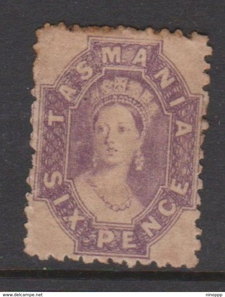 Australia-Tasmania SG 55 1864-69 Six Pence Purple,toning,, Perf 10,mint Hinged - Ongebruikt