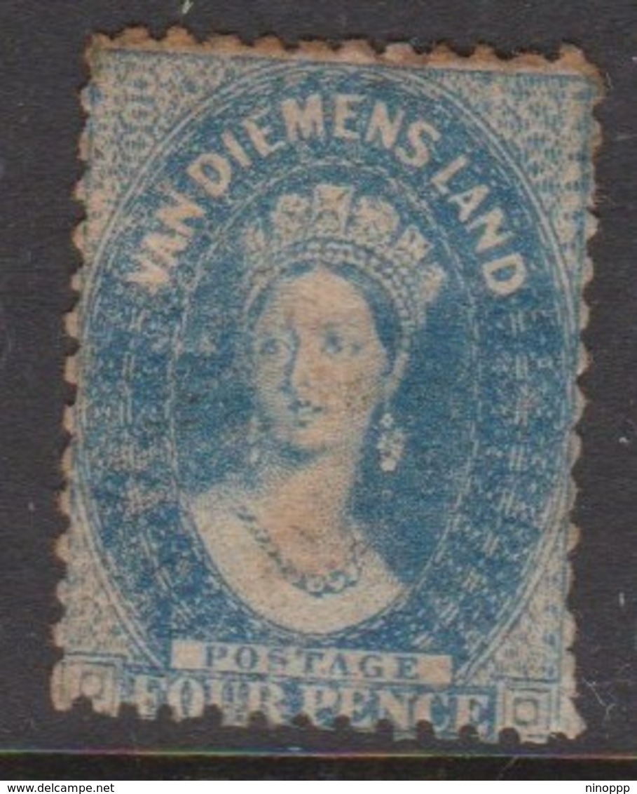 Australia-Tasmania SG 72 1865-71 Four Pence Blue, Perf 12,mint Hinged,toning - Nuevos