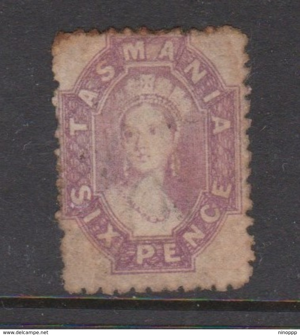 Australia-Tasmania SG 75 1865-71 Six Pence Purple,toning,, Perf 12,mint Hinged - Mint Stamps