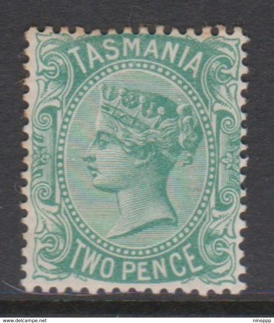 Australia-Tasmania SG 145 1872 Two Pence Green,mint Hinged,toned Perf - Mint Stamps