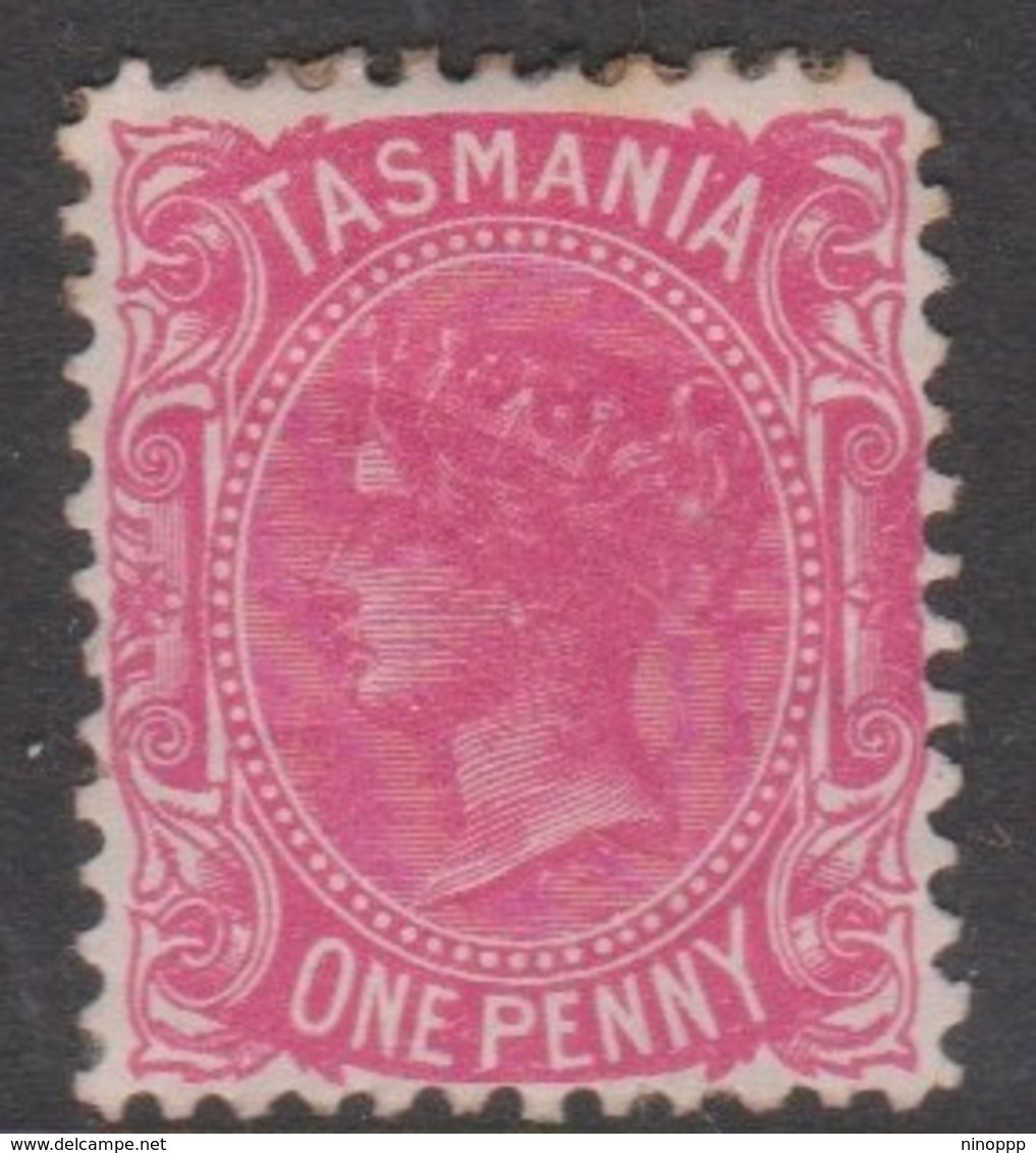 Australia-Tasmania SG 164b 1880 One Penny Rosine,rounded Corner,mint Hinged,perf - Mint Stamps