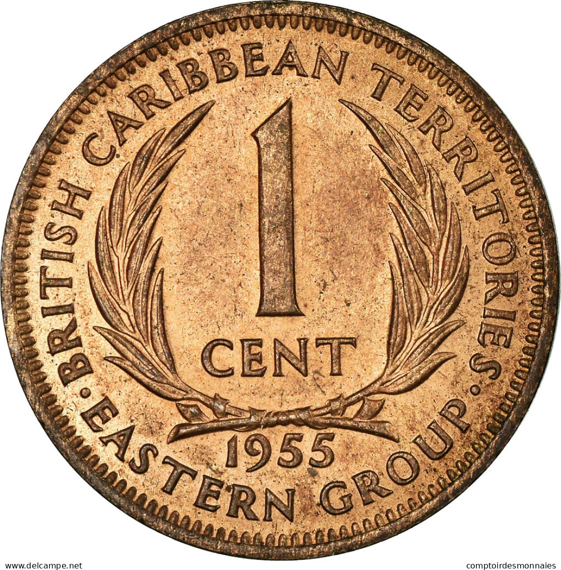 Monnaie, Etats Des Caraibes Orientales, Elizabeth II, Cent, 1955, SUP, Bronze - Territoires Britanniques Des Caraïbes