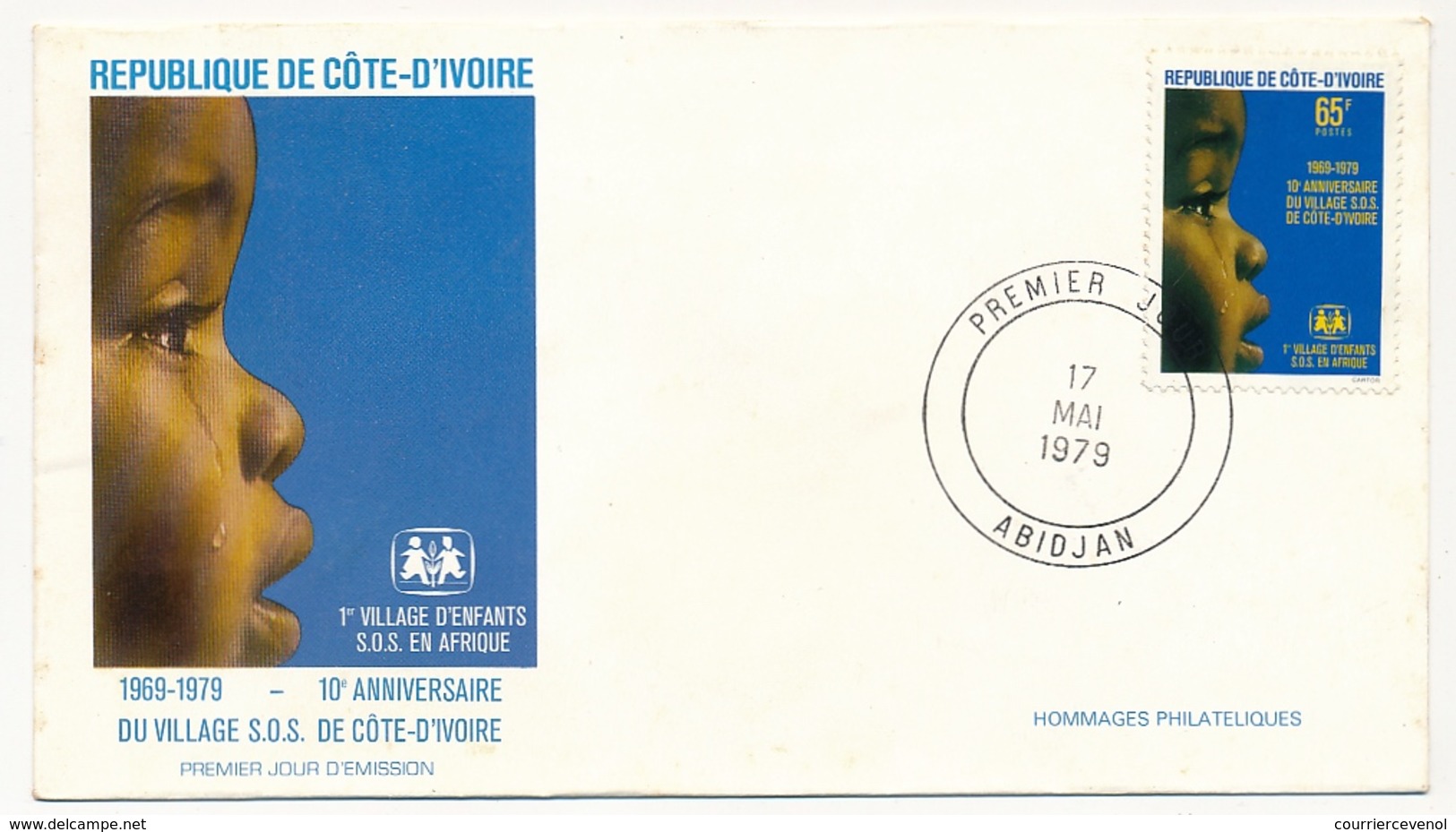 Côte D'Ivoire => Enveloppe FDC - 65f 10ème Anniversaire Du Village SOS De Côte D'Ivoire - ABIDJAN - 17 Mai 1979 - Ivory Coast (1960-...)