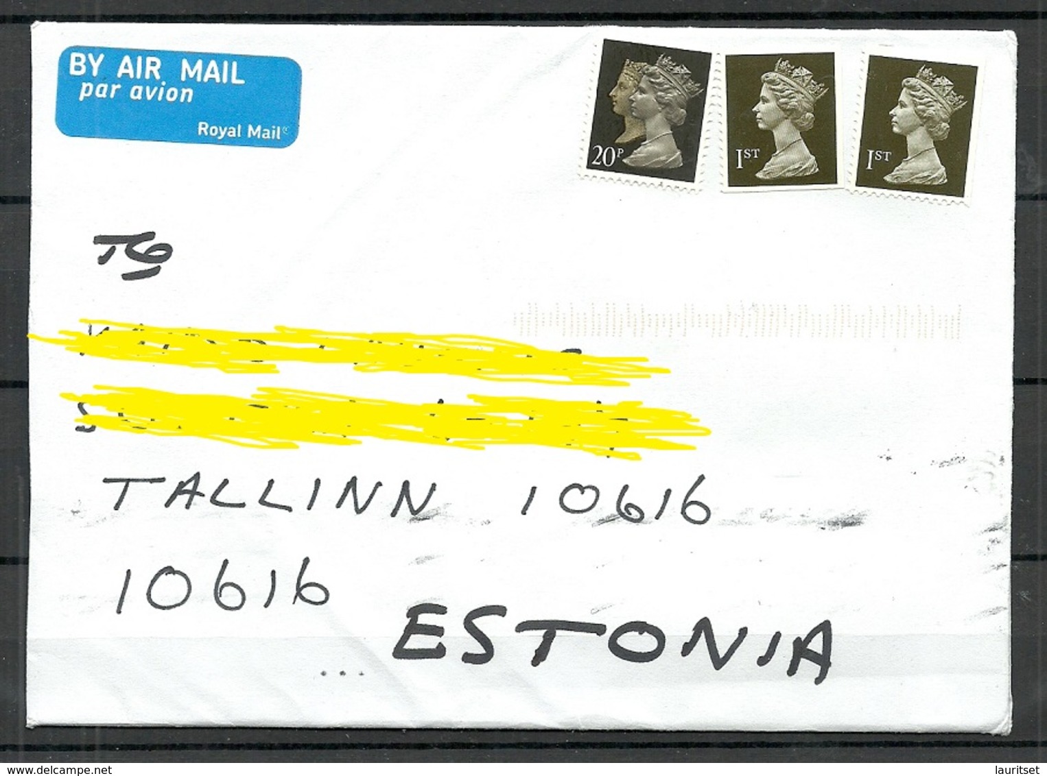GREAT BRITAIN 2020 Air Mail Cover To Estonia Queen Elizabeth II , Stamps Remained Mint - Covers & Documents