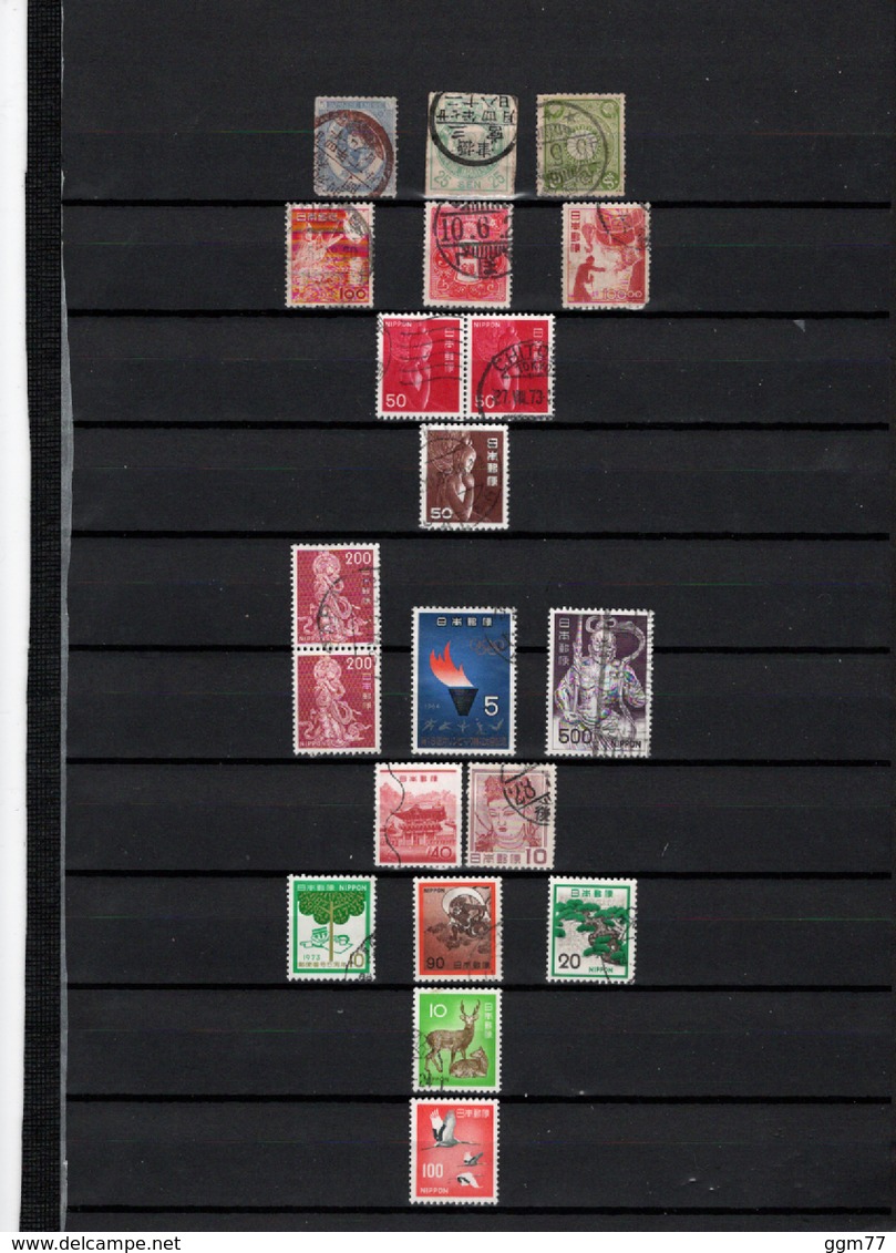 18 TIMBRES JAPON OBLITERES & NEUF SANS GOMME DE 1879 à 1973    Cote : 13,90 € - Usados