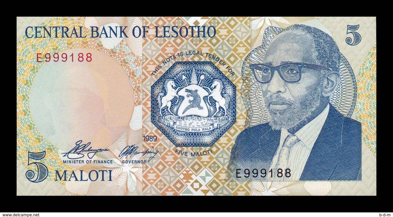 Lesoto Lesotho 5 Maloti 1989 Pick 10 SC UNC - Lesoto