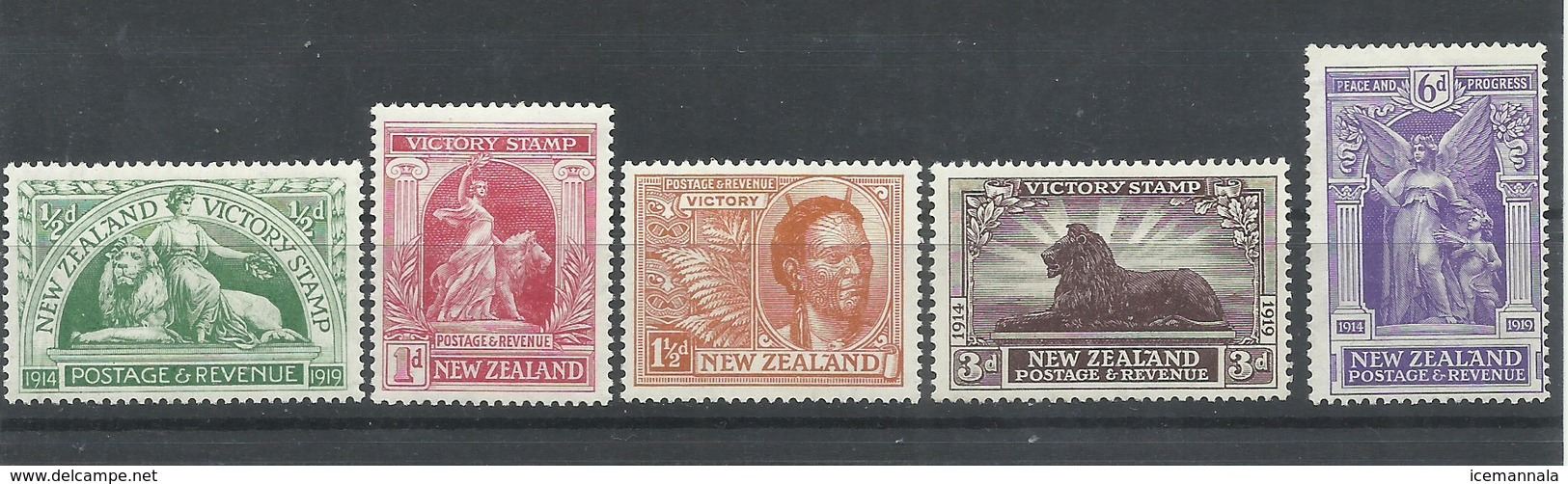 NUEVA ZELANDA  YVERT  169/73   MH  * - Unused Stamps